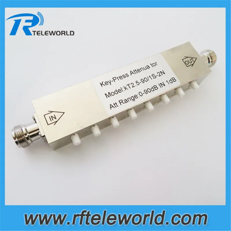 free shipping 2.5/3GHz 50ohms 10w Copper 90db N/SMA 1dB stepped variable step attenuator Copper keypress attenuators