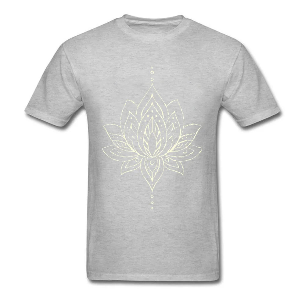 Tops & Tees Tops Tees grunge mandala lotus Labor Day Short Sleeve 100% Cotton Crew Neck Men's Tshirts Personalized Rife grunge mandala lotus grey