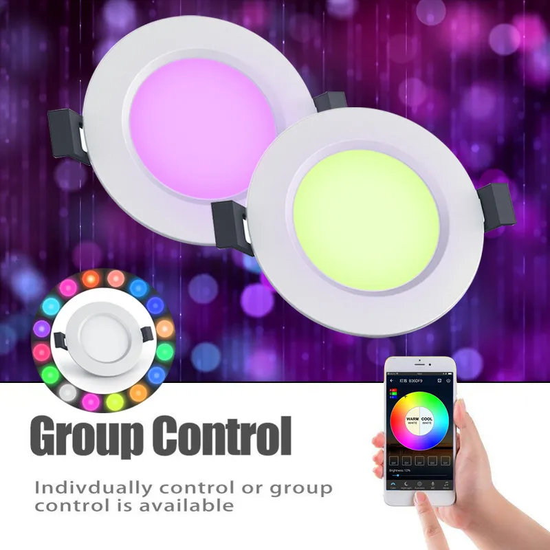 

Smart Downlight Wifi Work with App Remote Control LED Downlight Round Recessed Lamp Led Bulb Bedroom Kitchen Indoor LED Lighting
