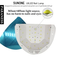 Профессиональный белый светильник Paraness SUN ONE 48 Вт, СВЕТОДИОДНЫЙ УФ-лак для ногтей, Сушилка для ногтей, СВЕТОДИОДНЫЙ УФ-лампа, Гель-лак для ногтей, инструмент для дизайна ногтей