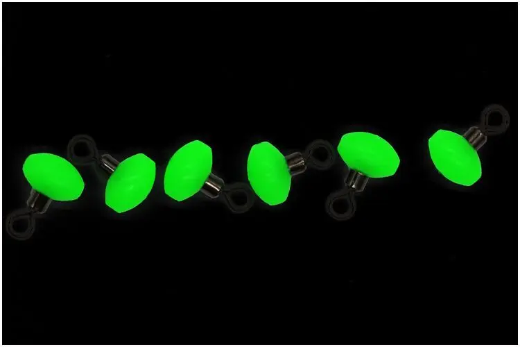 HXY 50 шт. поперечные Вертлюги и бусина Т-образный шкив горка разъем светящийся зеленый морской рыбалки терминал снасти