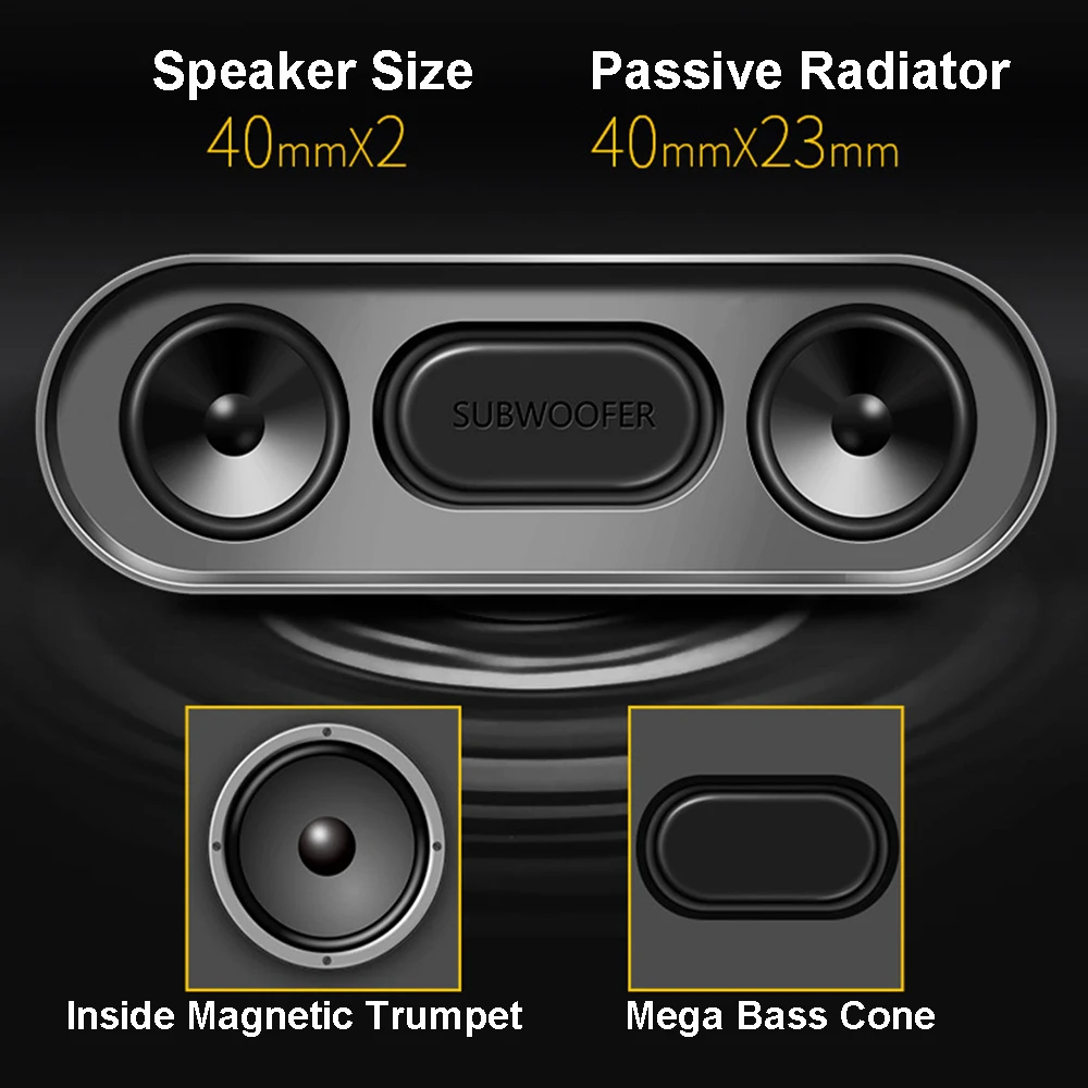 Mini Wireless Bluetooth Speaker Portable BT Speaker Surging Bass Speaker With Full Range Boombox TF Slot For MP3 Computer