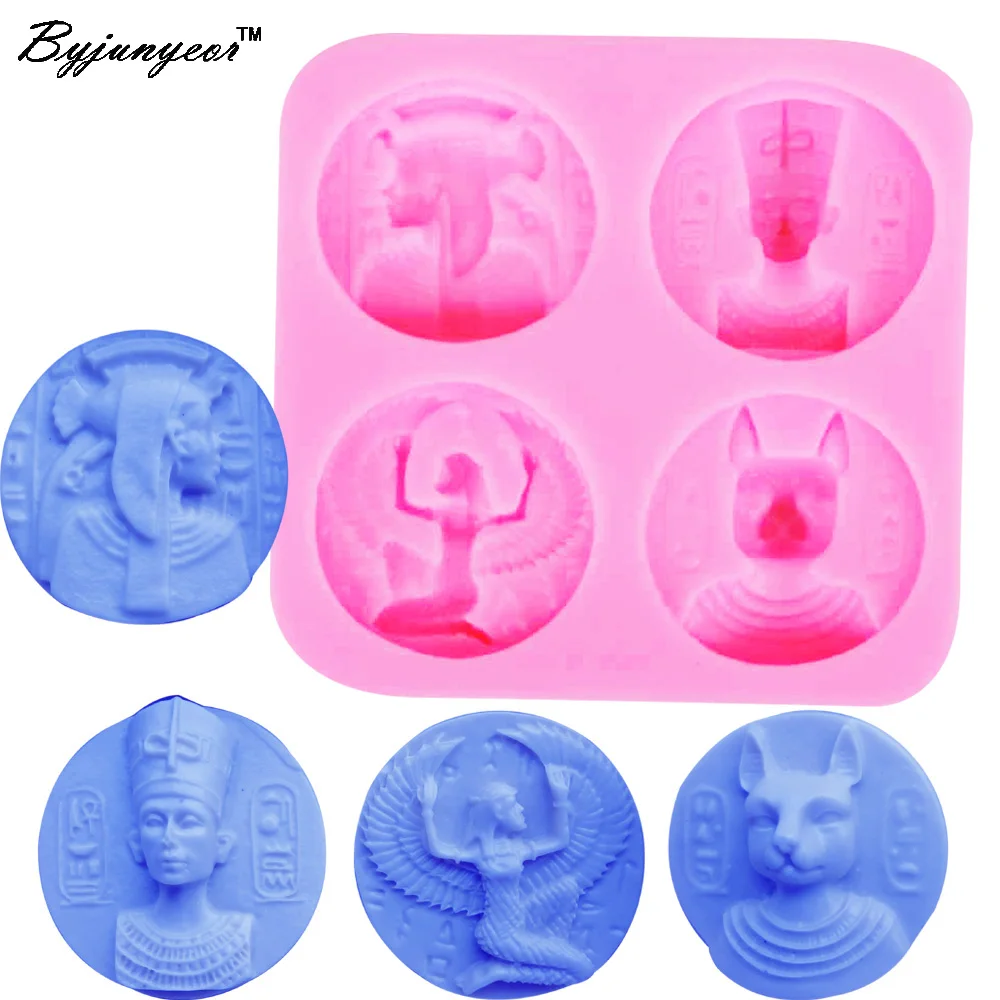 

Byjunyeor M660 Egyptian mythology cooking tools decoration Silicone Fondant Sugar Craft Mold DIY Cake candy chocolate Decorating