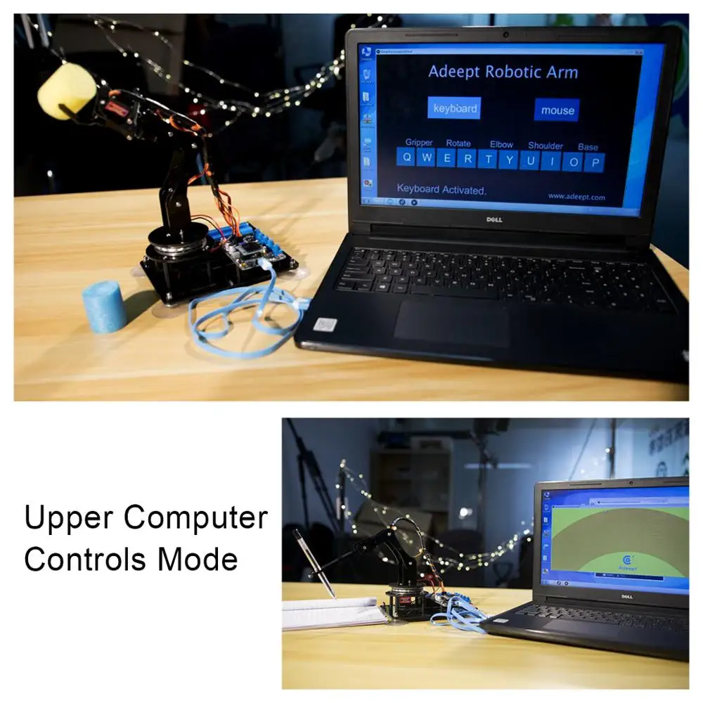 Adeept Arduino совместимый DIY 5-осевой Роботизированная рука комплект для Arduino UNO R3 | паровой робот-манипулятор набор с Arduino