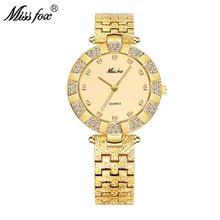 MISSFOX Women Watches Luxury Brand Fashion Casual Ladies Watch Women Quartz Diamond Geneva Lady Bracelet Wrist Watches For Women