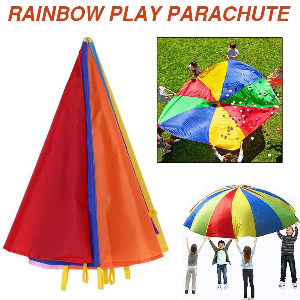 Детский игрушечный парашют навес с 16 ручками 200 см крытые уличные игры и упражняющая игрушка, продвижение командной игры, фитнес для 4