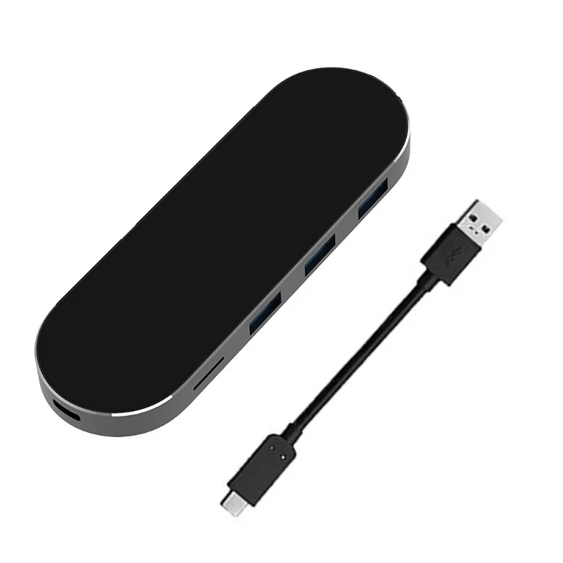 7-в-1 супер Скорость USB 3,0 Тип C концентратор SD/TF/устройство считывания SF карт адаптер для MacBook, ПК, ноутбук S8 G6 Android телефон дропшиппинг