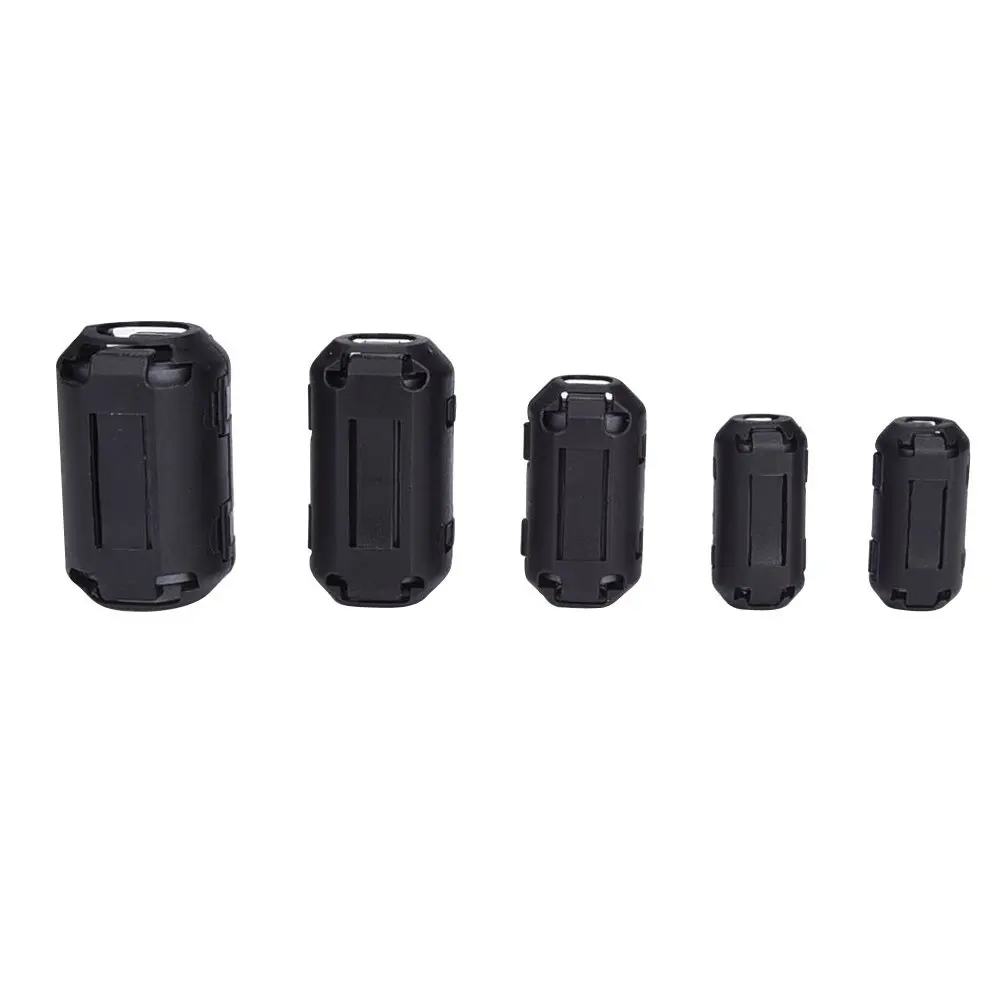 15mm Ferrite Cores Ring Clip-On RFI EMI Noise Suppression Cable Clip Black 10pcs 
