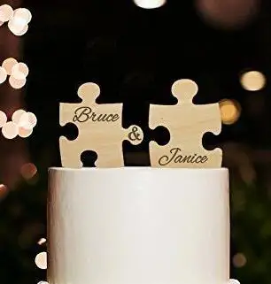 wooden jigsaw puzzle wedding