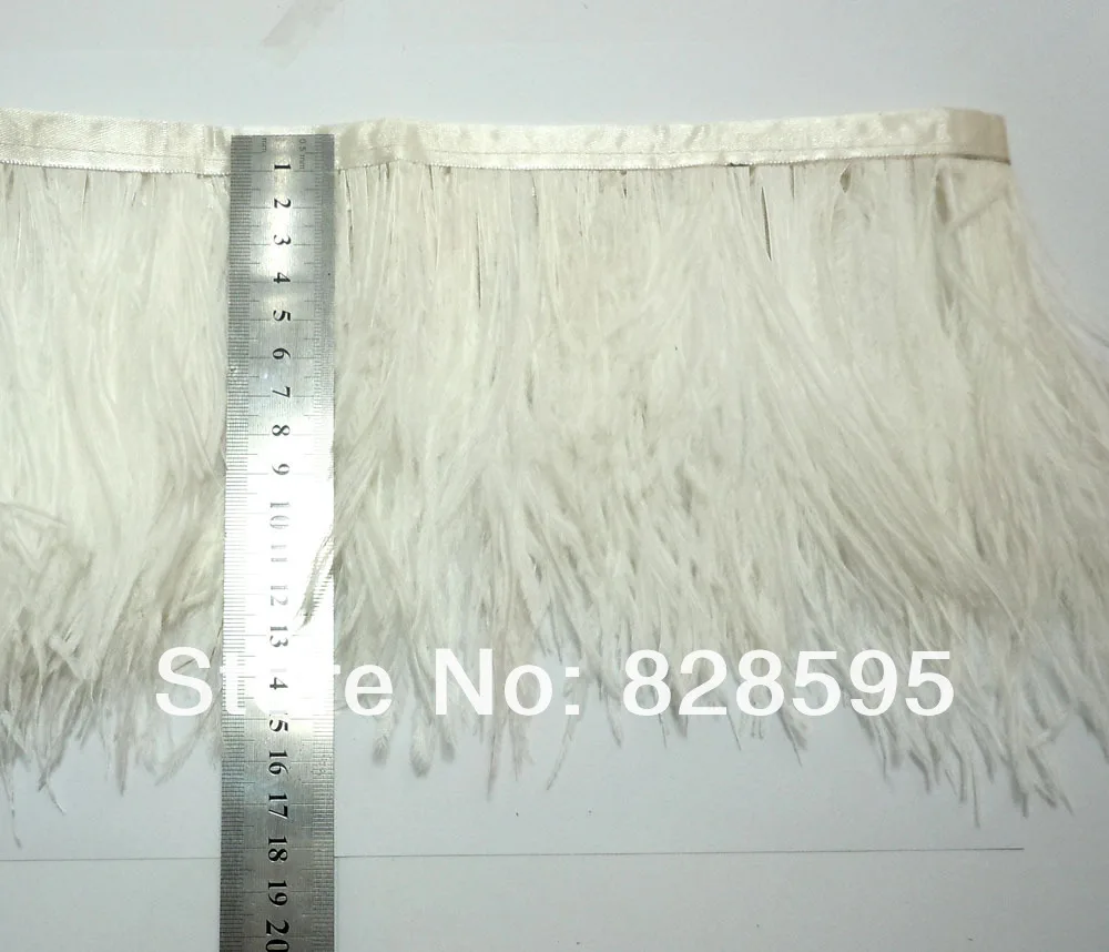 F102 PER FEET-Black Long Ostrich feather fringe Trim Brooch/Fascinator Material 