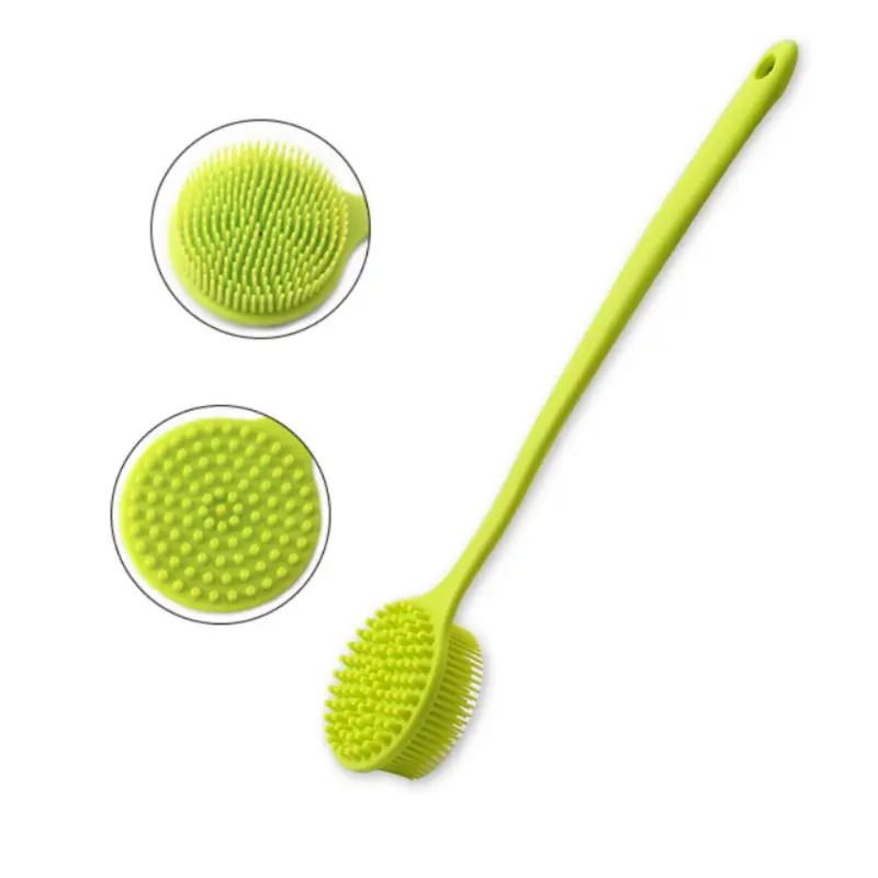 

Brush Scrubber with Long Handle Healthy Skin Care Bathroom Shower Accessories for Men and Women Silicone Back Body Bath