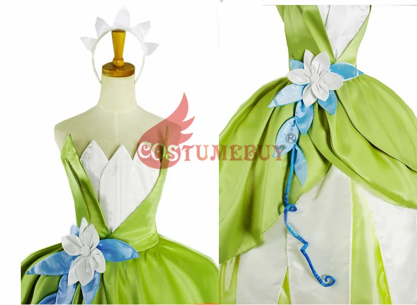 Costumebuy принцесса и костюм лягушки костюмы на Хэллоуин Тиана платье принцессы для косплея принцесса платье костюм на заказ