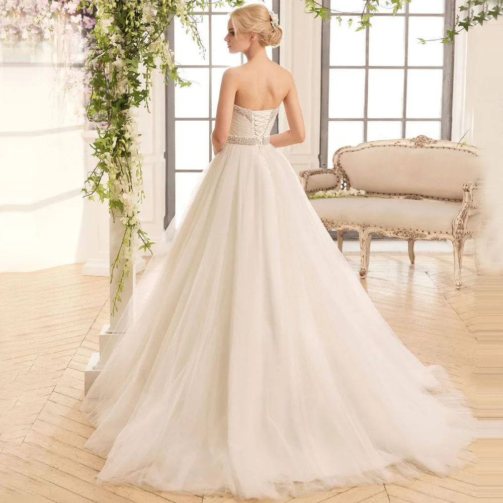 Великолепное Милое Свадебное платье принцессы с жемчугом abito da sposa элегантное
