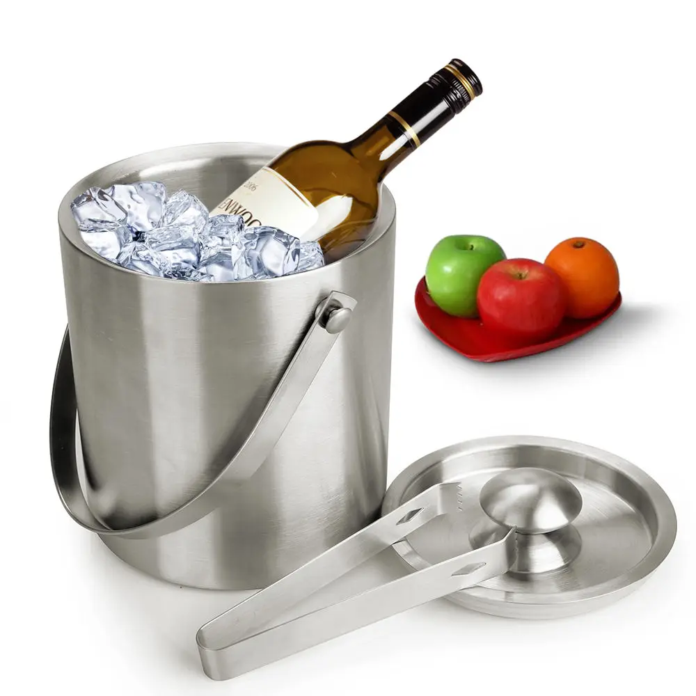 (Ship from EU) 2L Double Wall Stainless Steel Cool Ice Bucket with
