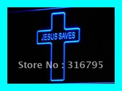 I352 Иисус спасает Домашний Декор Дисплей LED неоновый свет Вход на/выключения 20+ Цвета 5 размеров