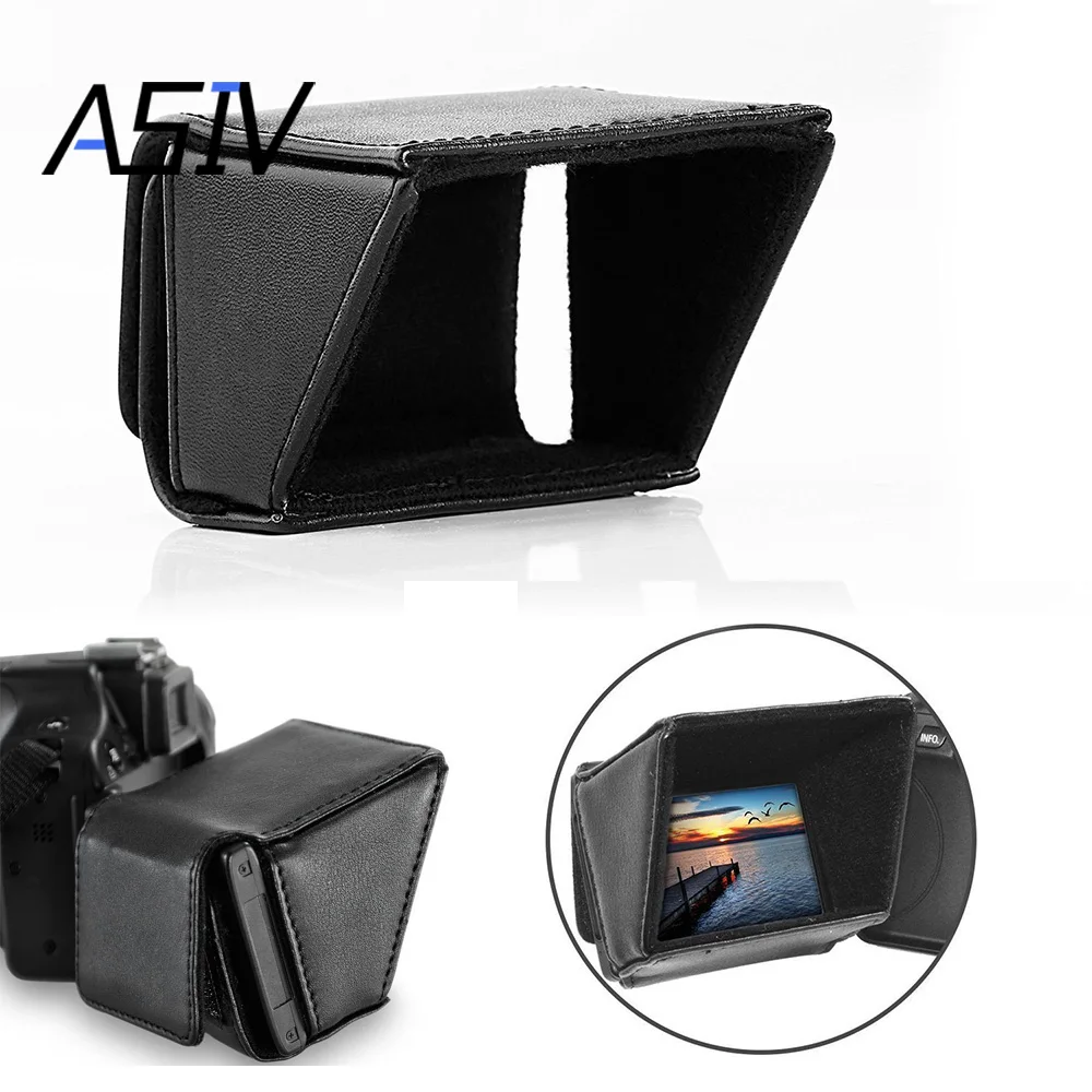 Universal Detachable 3.5" LCD Screen Flip out Shade Black PU Sun Shield