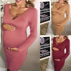 Новое платье с длинными рукавами для беременных женщин высокого качества винтажное платье для беременных модное платье для беременных