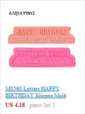 M0070 Happy Birthday Letter form silicone mold chocolate fondant cake decoration Tools cupcake mould