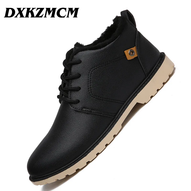 comprar DXKZMCM Homens Botas de Inverno Botas de Neve Para Os Homens Dos Homens De Alta Qualidade Sapatos Quentes Com Pele Botas de Tornozelo dos homens