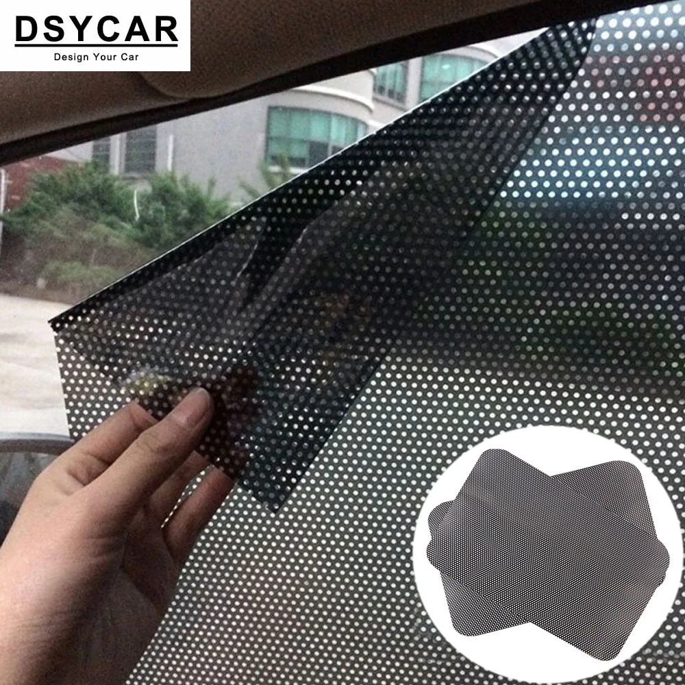 

1Pair Car Sunshade Sticker Mesh Car Electrostatic Sun Shading Stickers Heat Insulation Film Reusable Screen Cling Protection