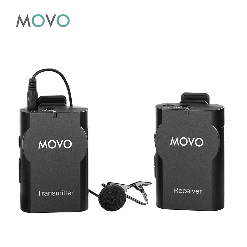 Camcorders 50-foot Transmission Range Movo WMIC10 2.4GHz Wireless Lavalier Microphone System for DSLR Cameras iPhone//iPad//Android Smartphones