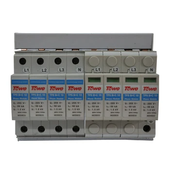 

TOWE AP B+C/10 4P Three-phase five-wireB+C protect 8 modulars Iimp 50KA Up 1.5KV complex power surge protector