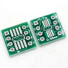 

20PCS SO8 MSOP8 SOIC8 TSSOP8 SOP8 turn DIP8 IC adapter Socket Adapter plate PCB PB-FREE without Pin Header