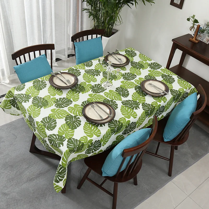 

Simanfei Table Cloth Fashion Rectangular Leaf Shape Canvas Home Modern Decoration Non-slip Waterproof Hot Sale Table Cloth