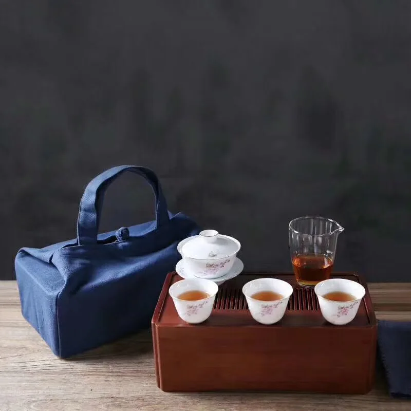 

TANGPIN ceramic gaiwan with 4 cups a tea sets portable travel tea set drinkware