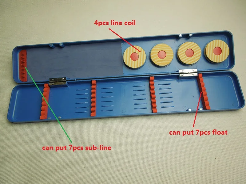 Рыболовный Подводный бокс, АБС жесткий пластик, 45*7,5*3 см, можно поставить 7 Деревянный Поплавок, 7 sub-line крючок набор, 4 линейная катушка
