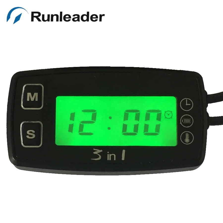 Digital LCD TS001 PT100 20 +300 temp sensor meter thermometer voltmeter for dirt bike tractor