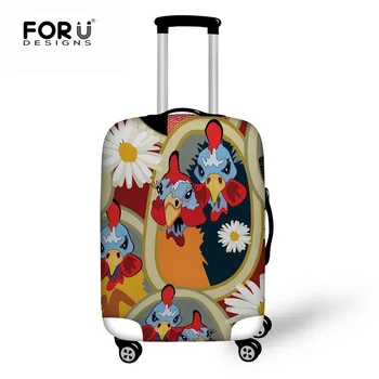 

FORUDESIGNS Cute Chicken Suitcase Protective Covers For Tolley Elastic Women Thick Luggage Case Cover Anti-dust Travel Supplies