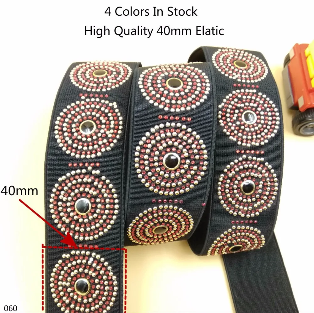 

High Quality 25mm 40mm Width New Design Decor Diamond Elastic Webbing Bands 2 Meters For DIY Clothes Belts Accessories