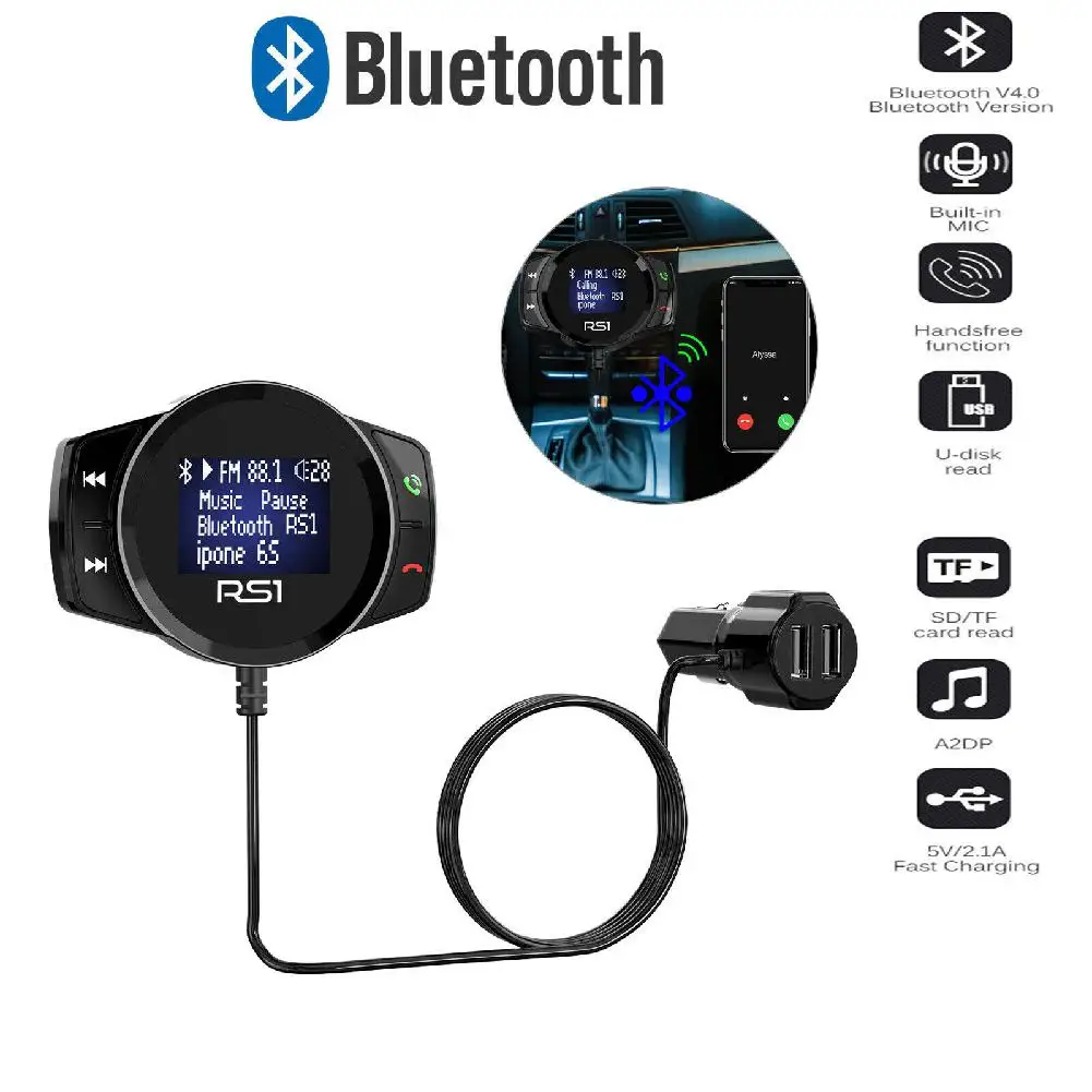 

RS1 Wireless Bluetooth USB Car Kit LCD SD FM Transmitter MP3 Player Magnet Handsfree