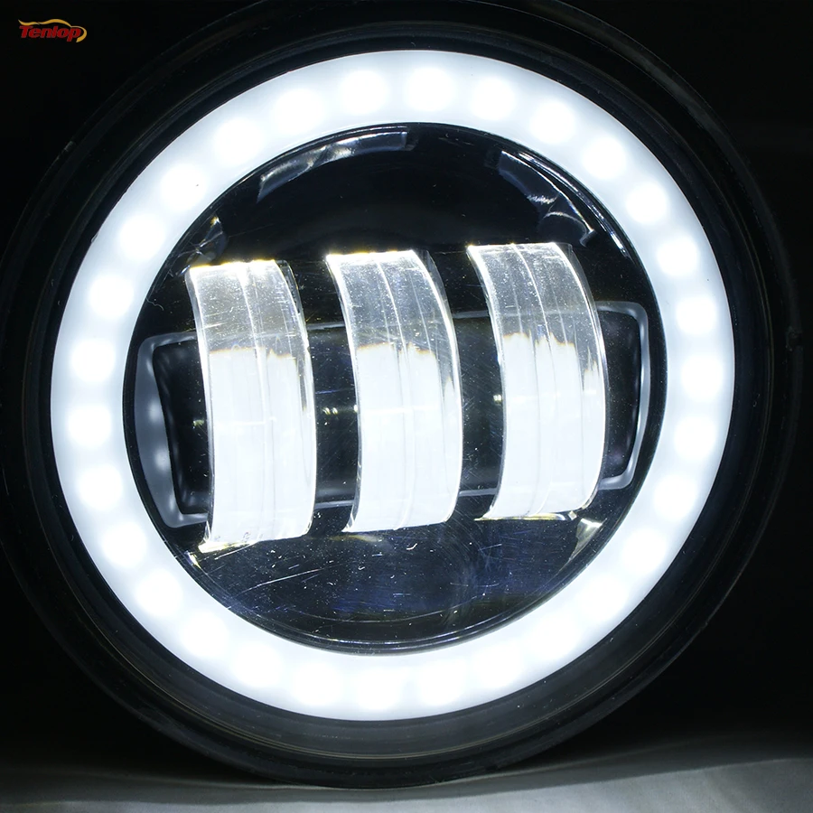 

Super Bright 4.5 Inch White 30W Fog Light With Angel Eye For Motorcycle Harley