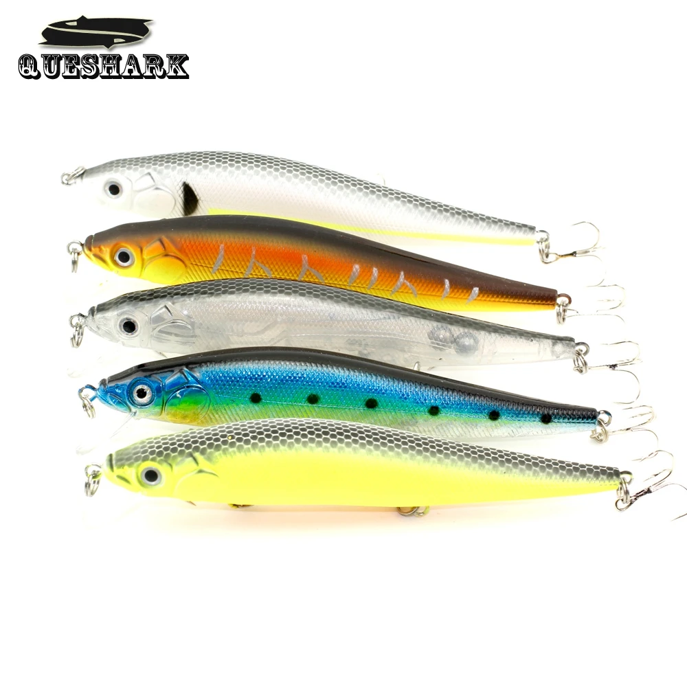Queshark 1PCS Laser Minnow Fishing Lure Sea Bass Bait 14CM 22G Pesca