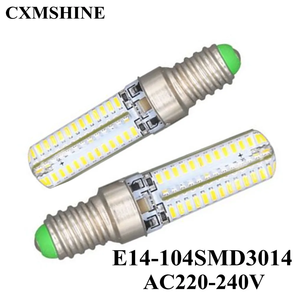 100 х высокое Мощность E14/G4/G9 силиконовые лампа AC220V/110 V 3014SMD 9 W 104 светодиоды хрустальная люстра лампа лампочка прожектор в форме кукурузы