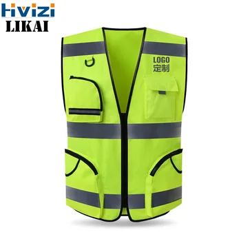 

Brand Vest Workwear Safety Gilet Reflective Securite Safety Vest Reflector Sleeveless Jacket Free Shipping LOGO PRINT
