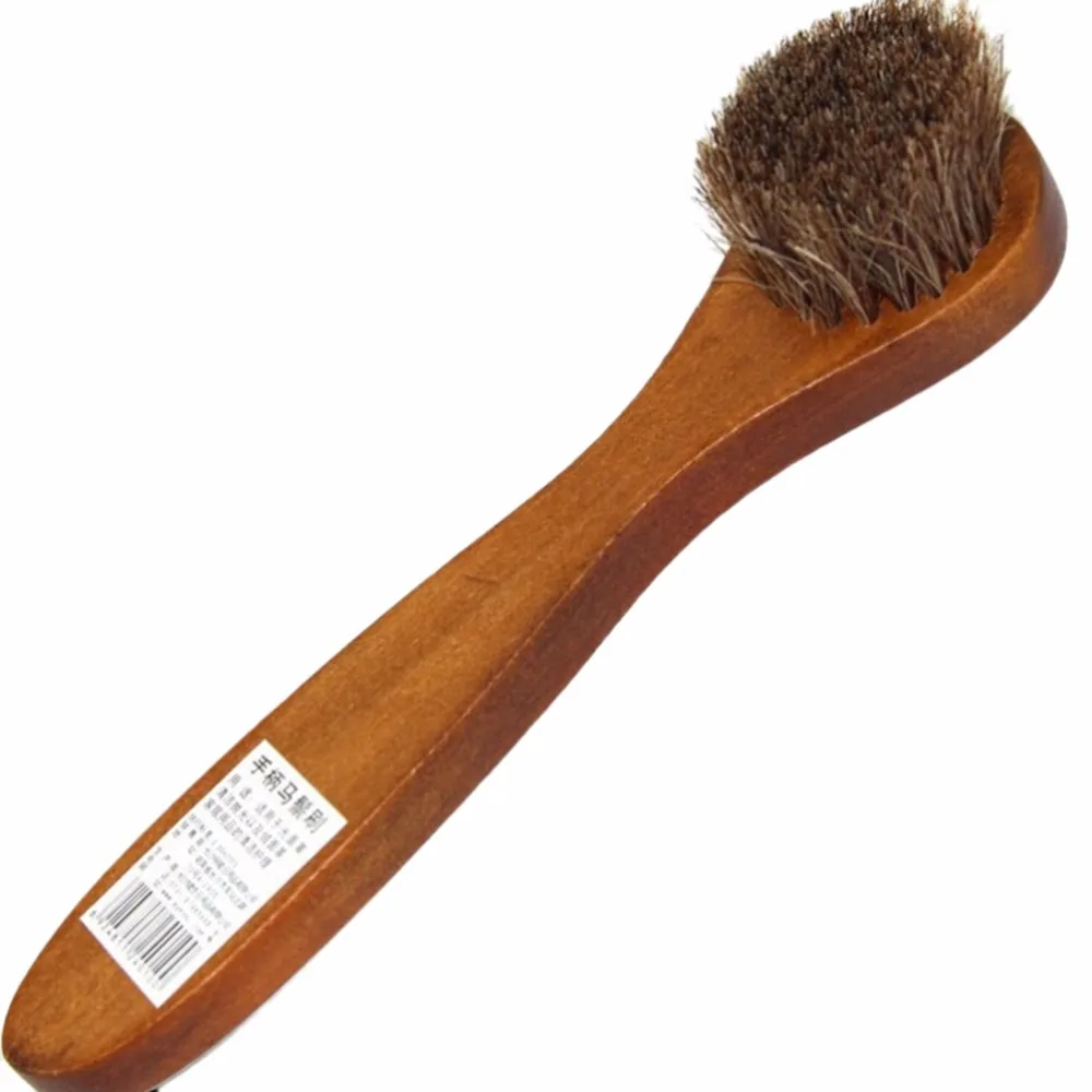 High Quality 1 PCS Wooden Long Handle Brushes Bristle Horse Hair Shoe