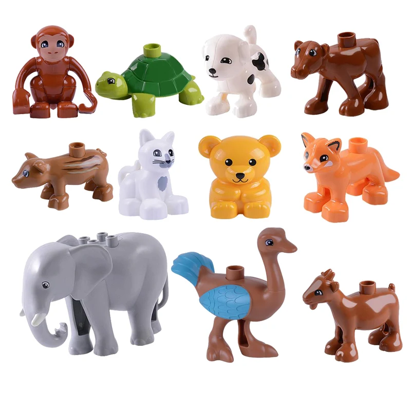 DIY Building Creative Blocks Toys Cute Animal Forest Farm Ocean Models Duploe Figures Compatible with Toy | Игрушки и хобби