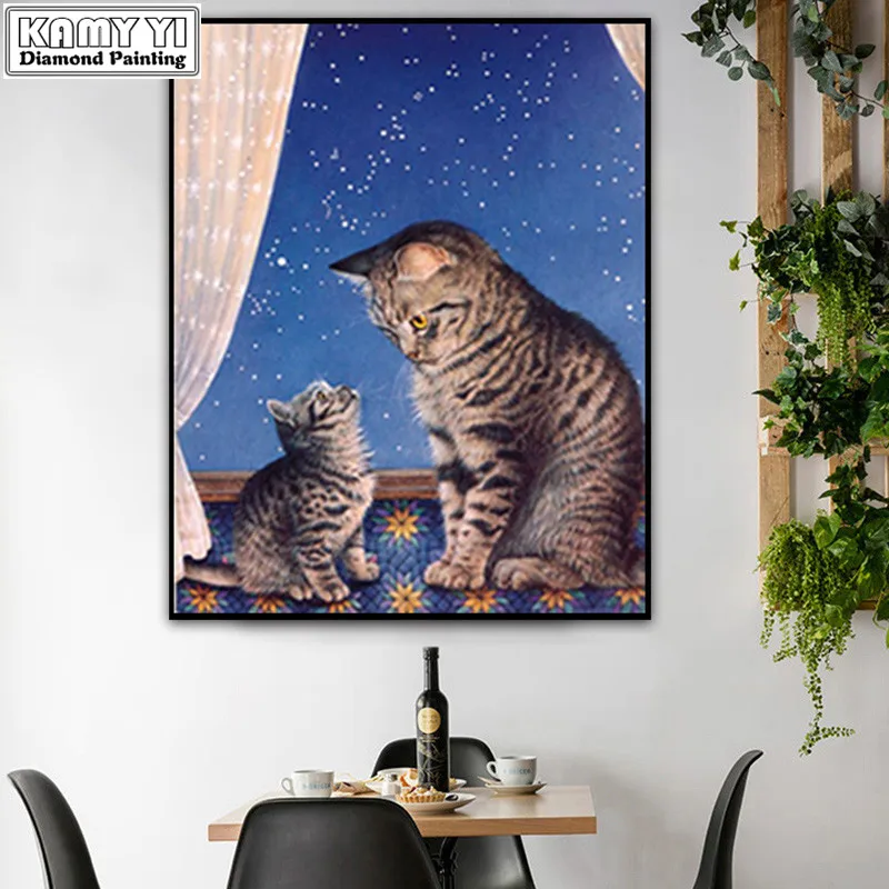 

Full Square drill 5D DIY Diamond painting Cats Embroidery Mosaic Cross Stitch Rhinestone decoration HYY