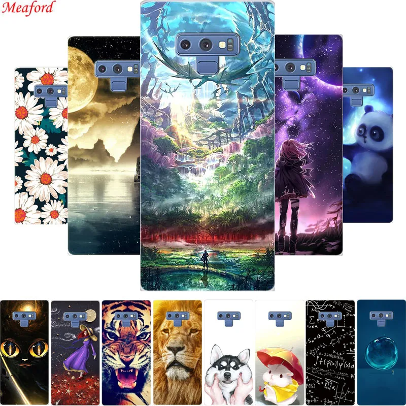 

6.4" Cover For Samsung Galaxy Note 9 Case Soft Silicone TPU Phone Case For Samsung Note 9 Case Note9 Funda Cartoon Floral Coque