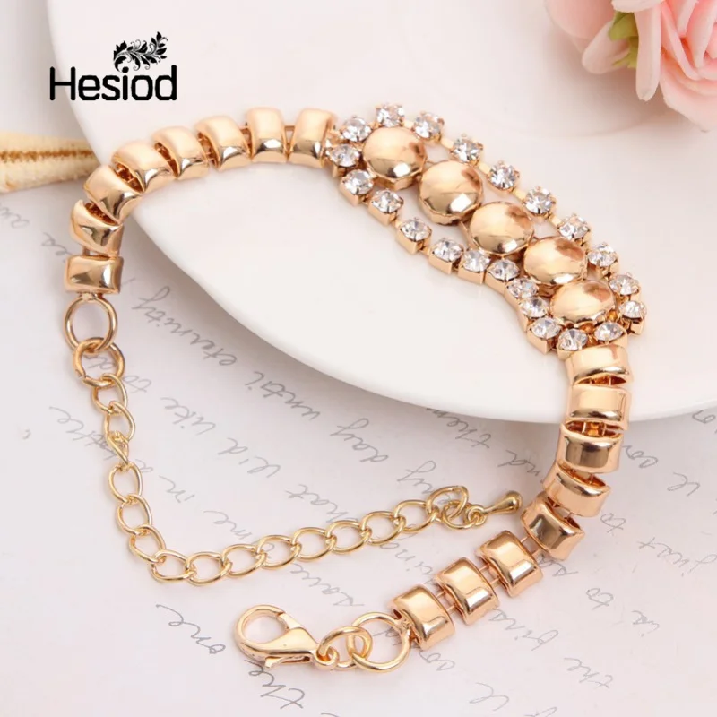 Hesiod Famous Brand New Gold Chain Crystal Bracelet Women Cubic