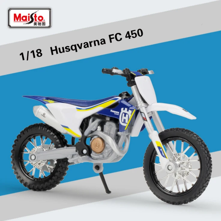 Новинка 1/18 года! Миниатюрная модель KTM Husqvarna FC450 для мотоциклистов, гоночная модель для мотокросса, Реплика, металлические игрушки для детей, подарки