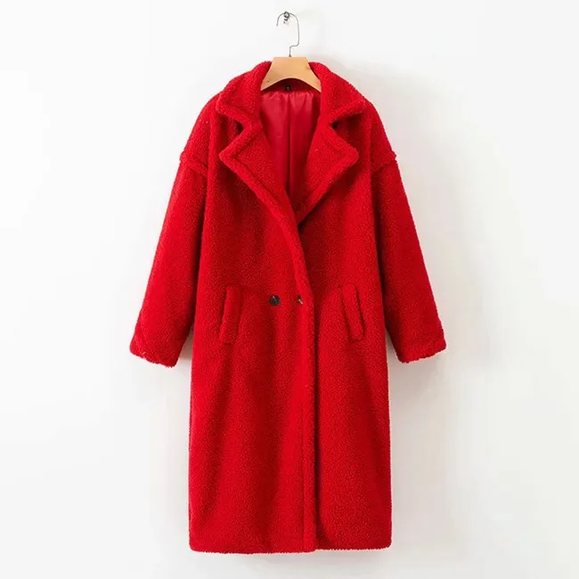 Однотонные плюшевые пальто из искусственного меха для женщин, уличные зимние теплые пальто из искусственного меха и куртки, дамские меховые Плюшевые куртки из овечьей шерсти, cwf0179-5
