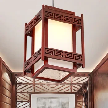 

Chinese Pendant Lights antique wood sheepskin lamp classical terrace dining room lamp corridor corridor lamp LU812255