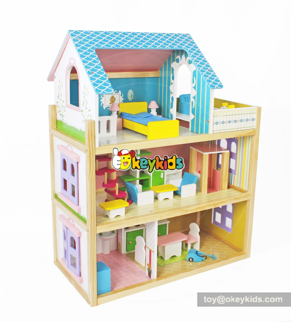 Doll House DIY Miniature Dollhouse Model Wooden Toy Furnitures Casa De
