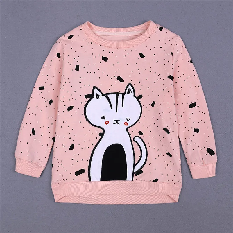 

sweet little cat hoodies fanshion clothes for chiidren girls pullover warm clothes camisas hombre manga larga #F#4OT05