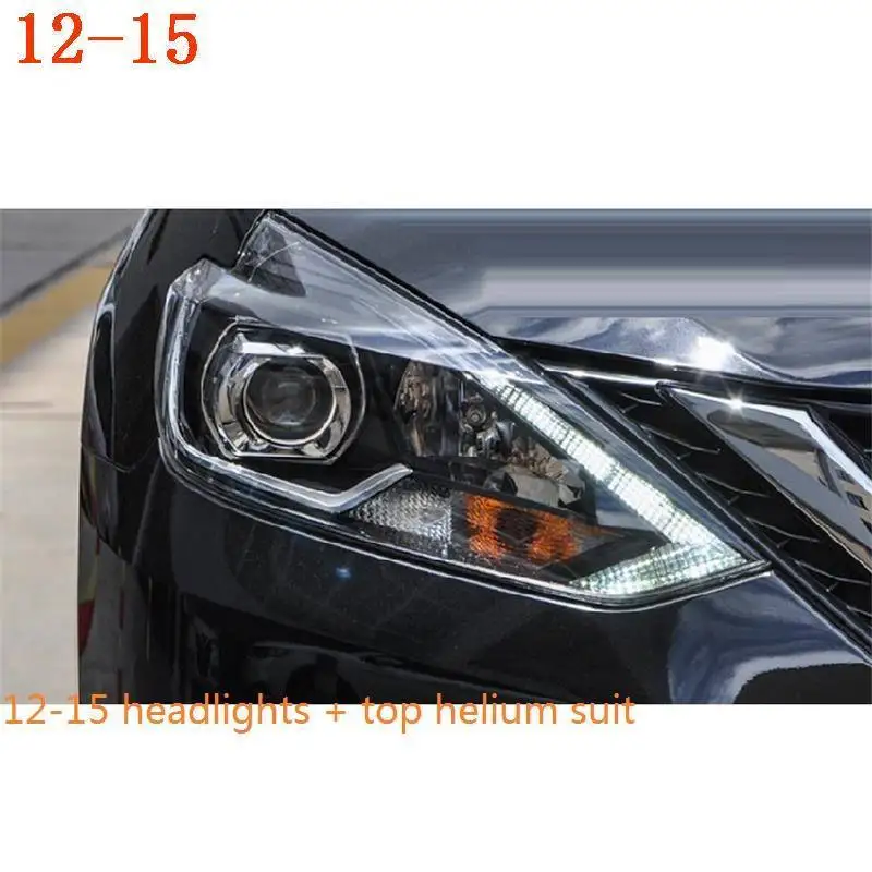 Assessoires боковой сигнал поворота, дневные ходовые, Стайлинг, автомобиль, светодиодные фары Drl, автомобильные фары в сборе для Nissan Sylphy - Цвет: MODEL G
