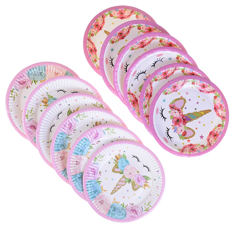 Unicorn Party Kits 1st Birthday Unicorn Headband Paper Cups/Plates/Napkin Party Decor Supplies